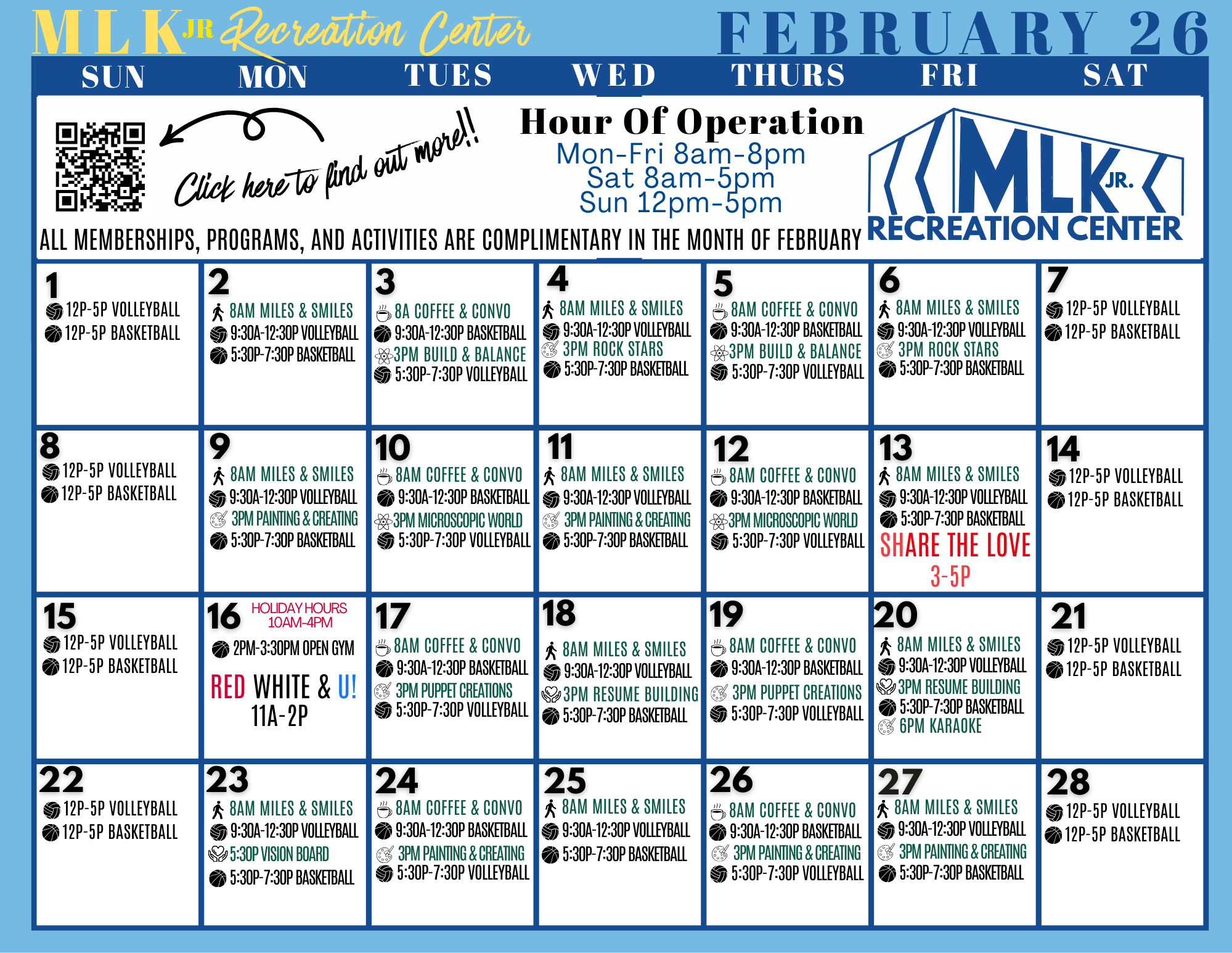 Feb PCR Calendar 2026